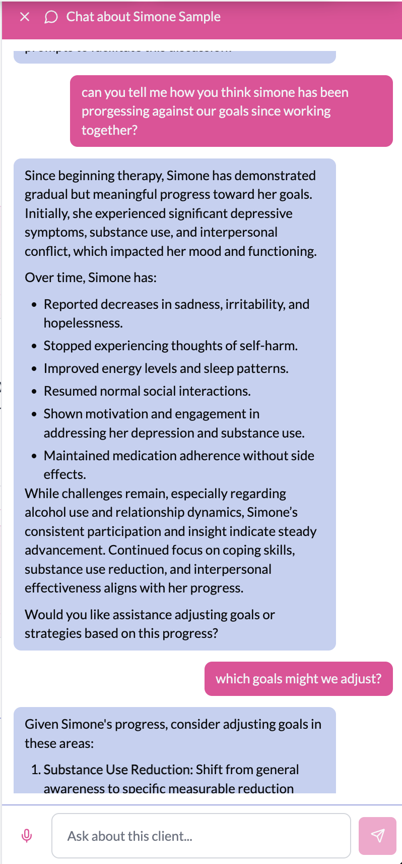 Client‑aware guidance grounded in your notes and plans