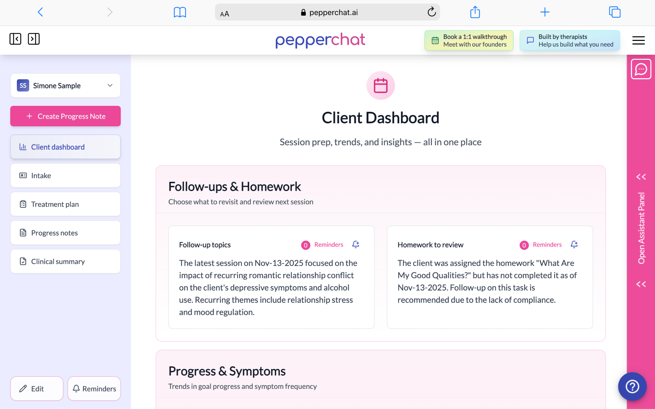 Insights and trends visualization screenshot