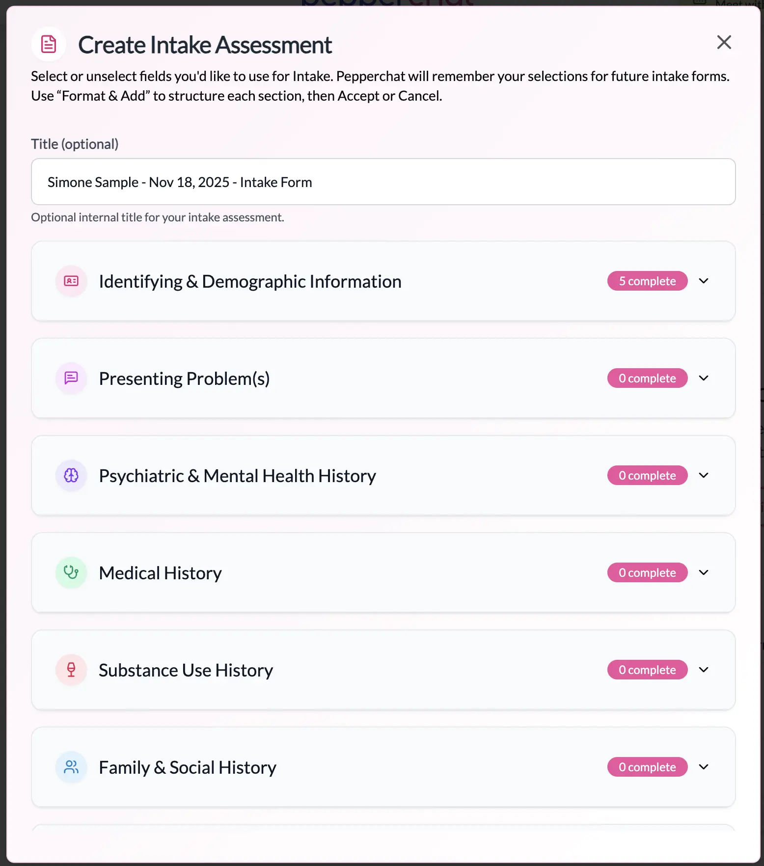Review and complete intakes securely