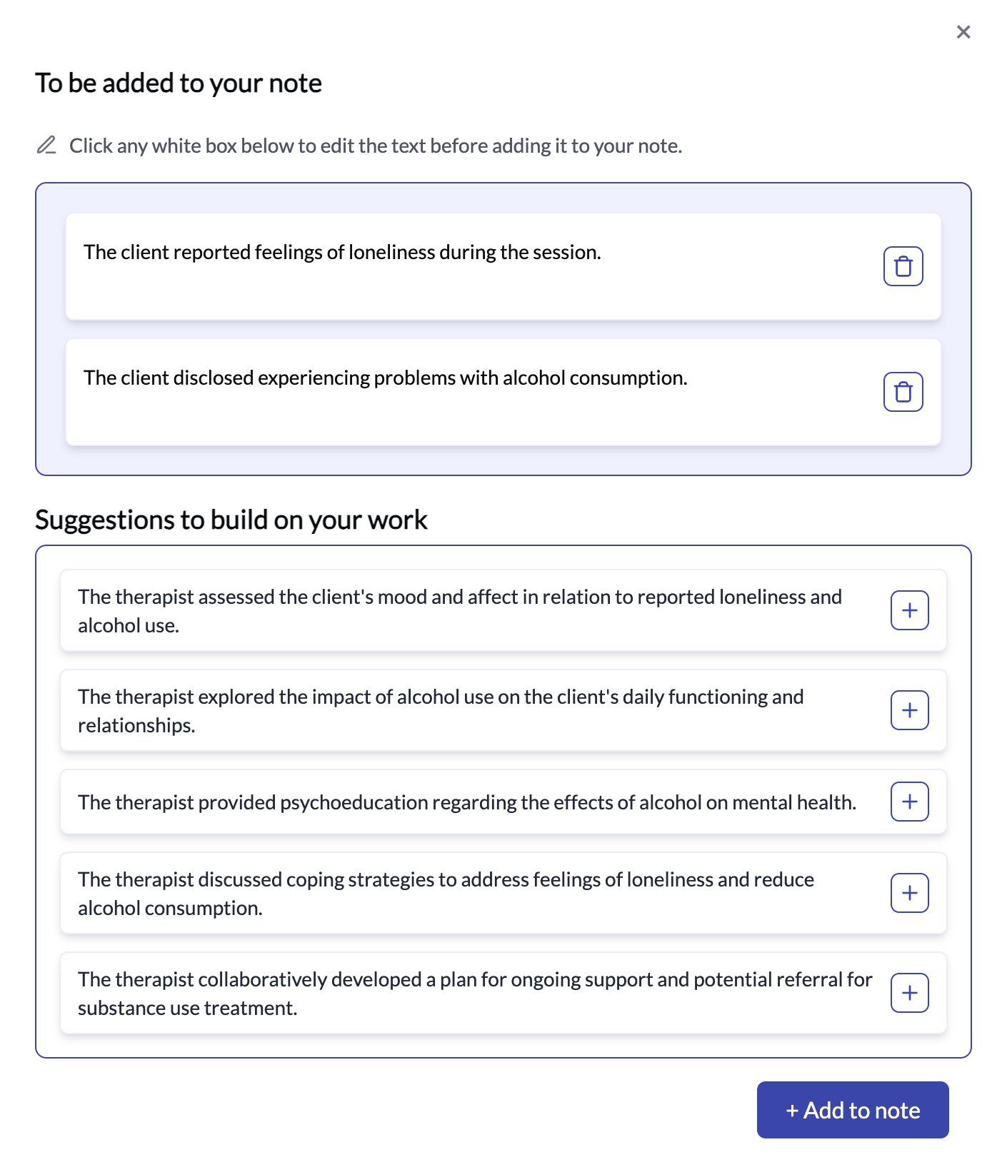 Smart, clinically relevant suggestions in context