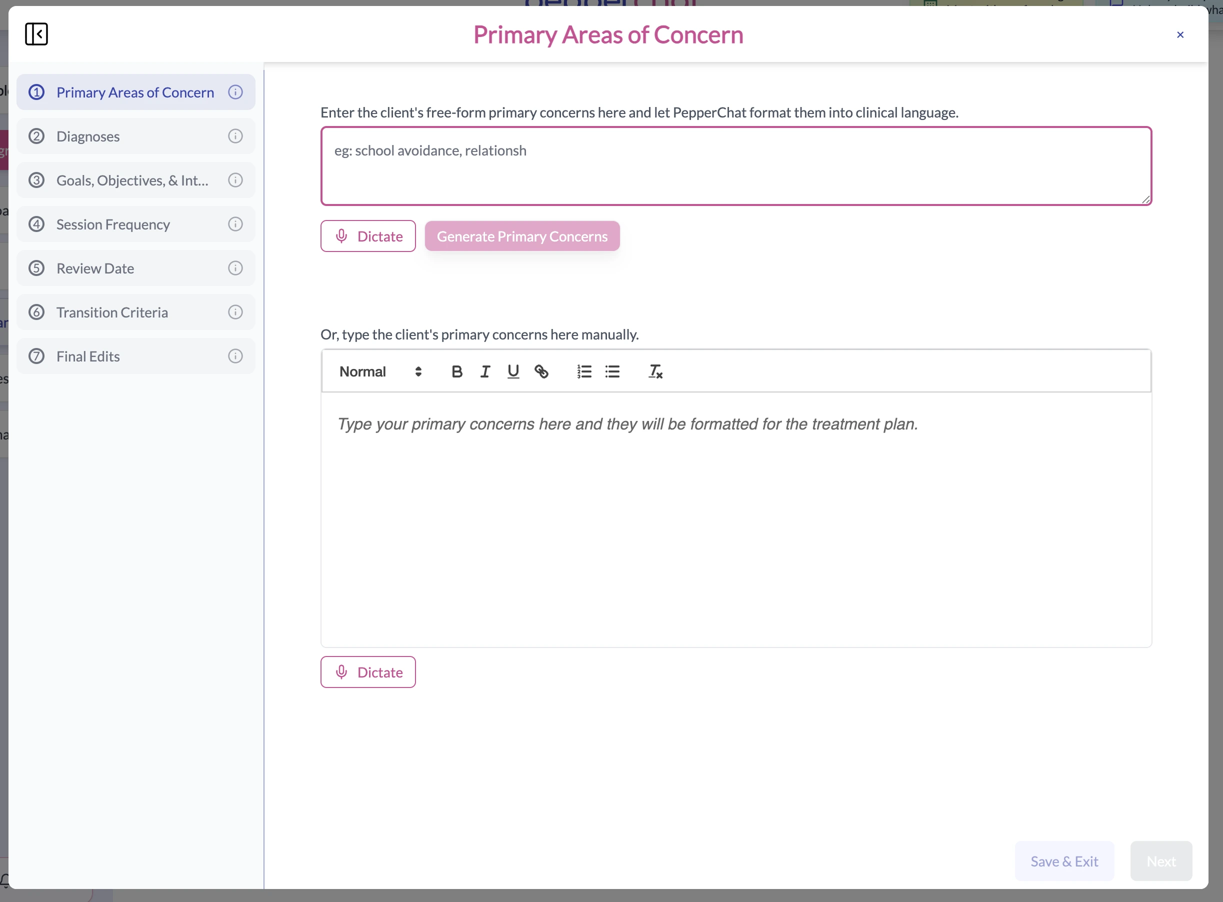 Suggested goals, objectives, and interventions from diagnoses