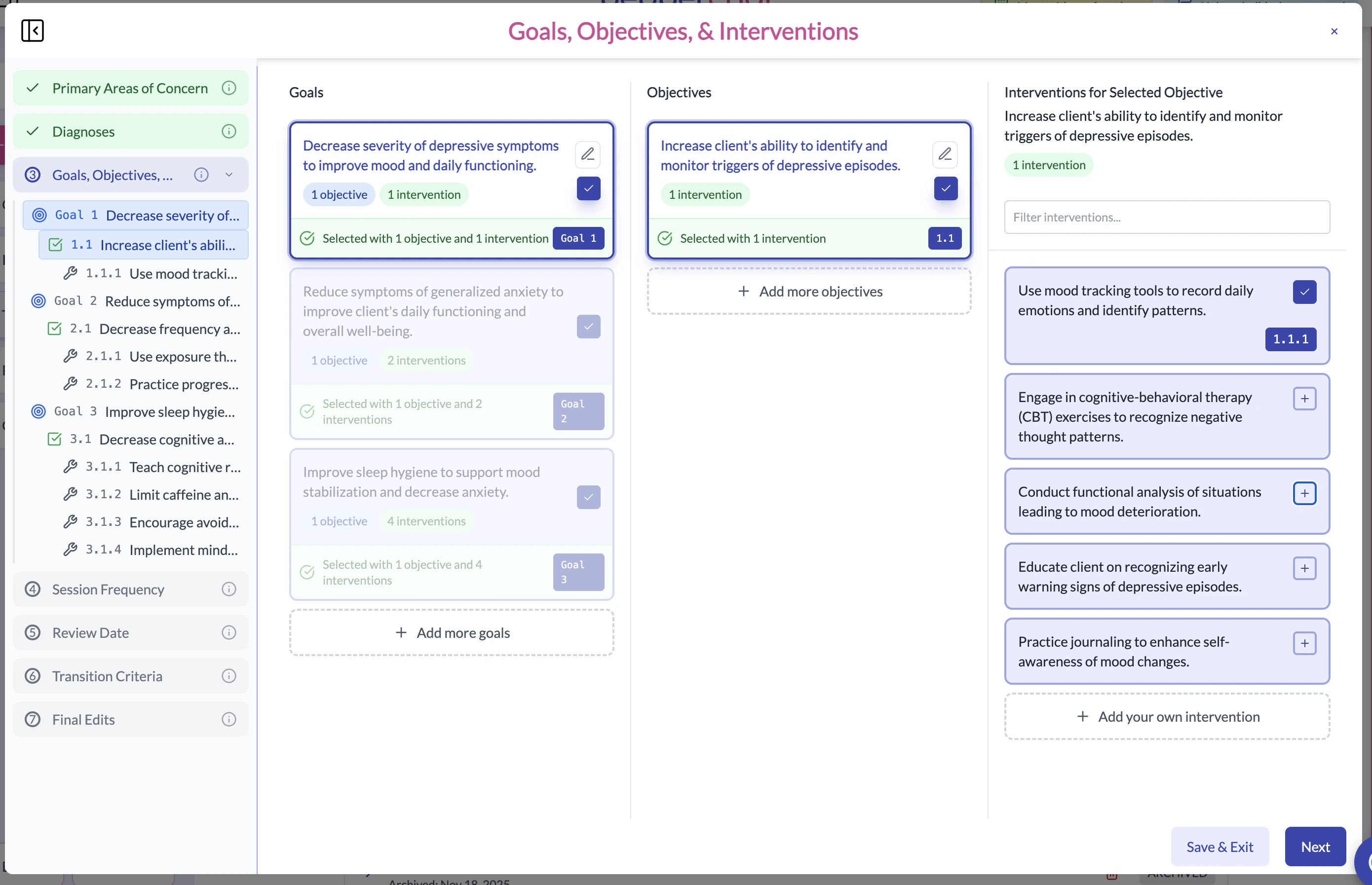 Structured guidance and smart suggestions throughout planning